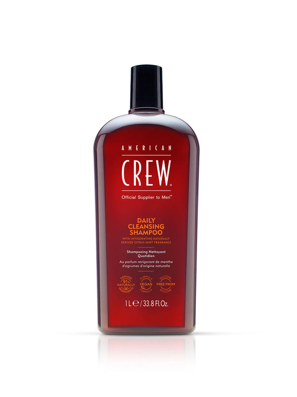 Bottle of American Crew Daily Cleansing Shampoo 33.8 fl oz