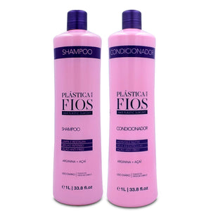 Bottle of PlasticaDos Fios Smoothing Shampoo and Conditioner Duo 33.8oz