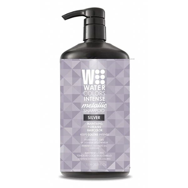 Bottle of Tressa Water Colors  Intense Metallic Shampoo Silver Liter