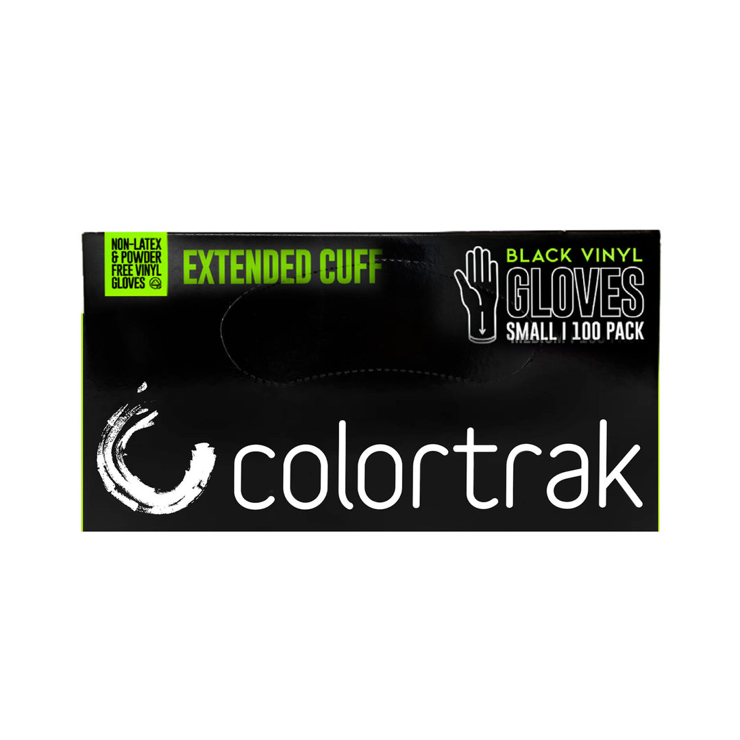 Colortrak - Extended Cuff Black Vinyl Gloves
