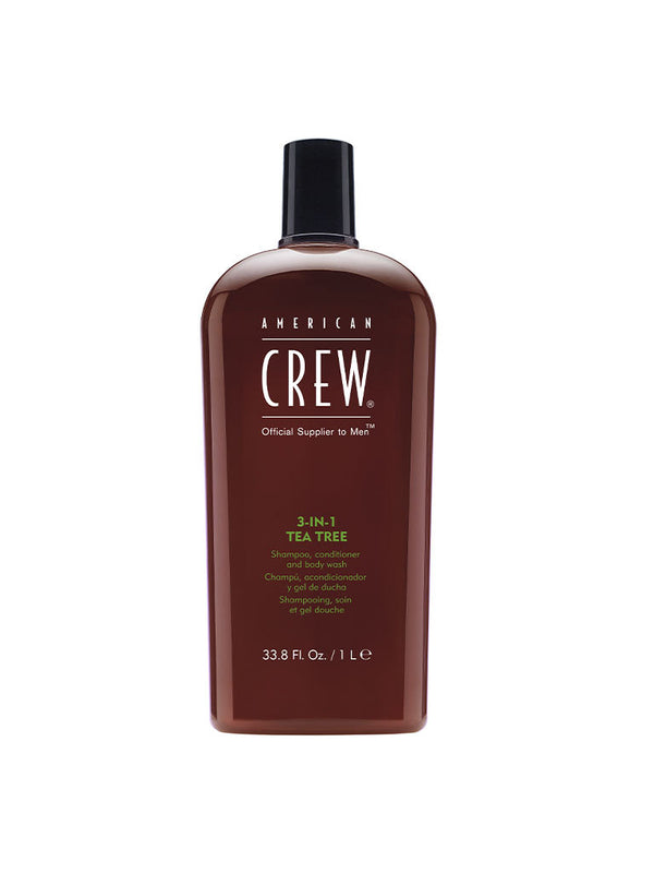 Bottle of American Crew 3-IN-1 Tea Tree 33.8 fl oz 