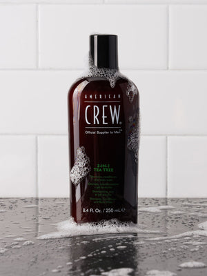 Bottle of American Crew 3-IN-1 Tea Tree 8.4 fl oz 
