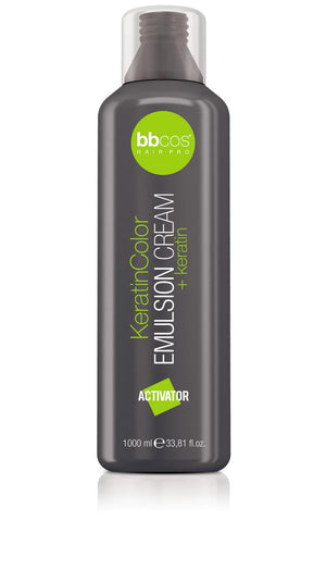 Bottle of BBCOS  Keratin Emulsion Developer