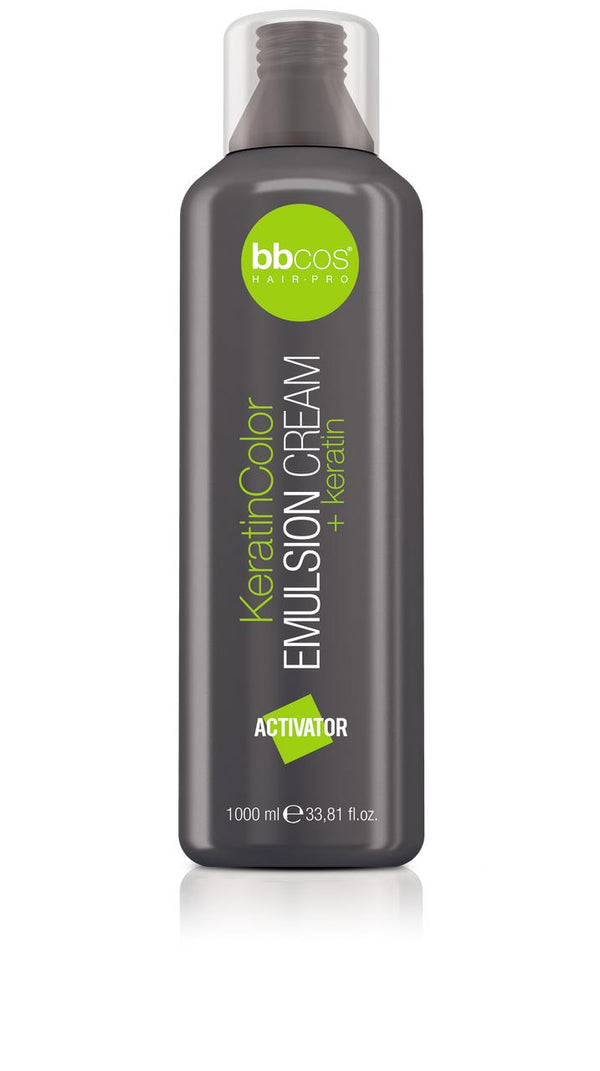 Bottle of BBCOS  Keratin Emulsion Developer
