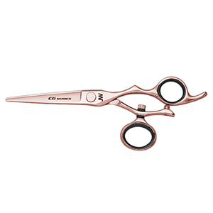 Package of JW Shears Right Handed C6 Rose Gold Swivel Series