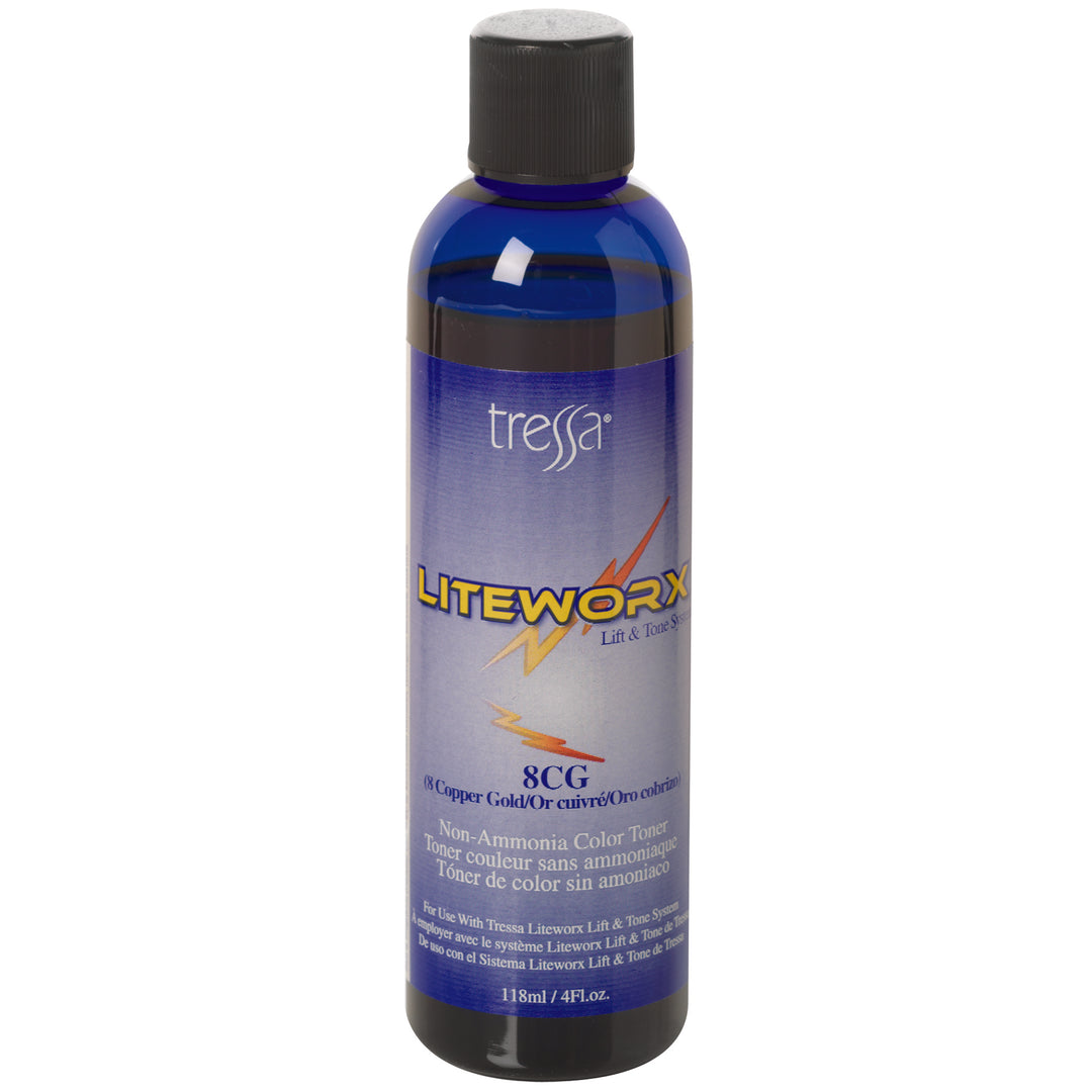 Bottle of Tressa Liteworx Color Toner 8C/G 4oz