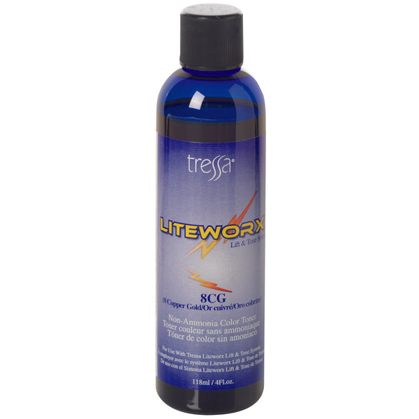 Bottle of Tressa Liteworx Color Toner 8C/G 4oz