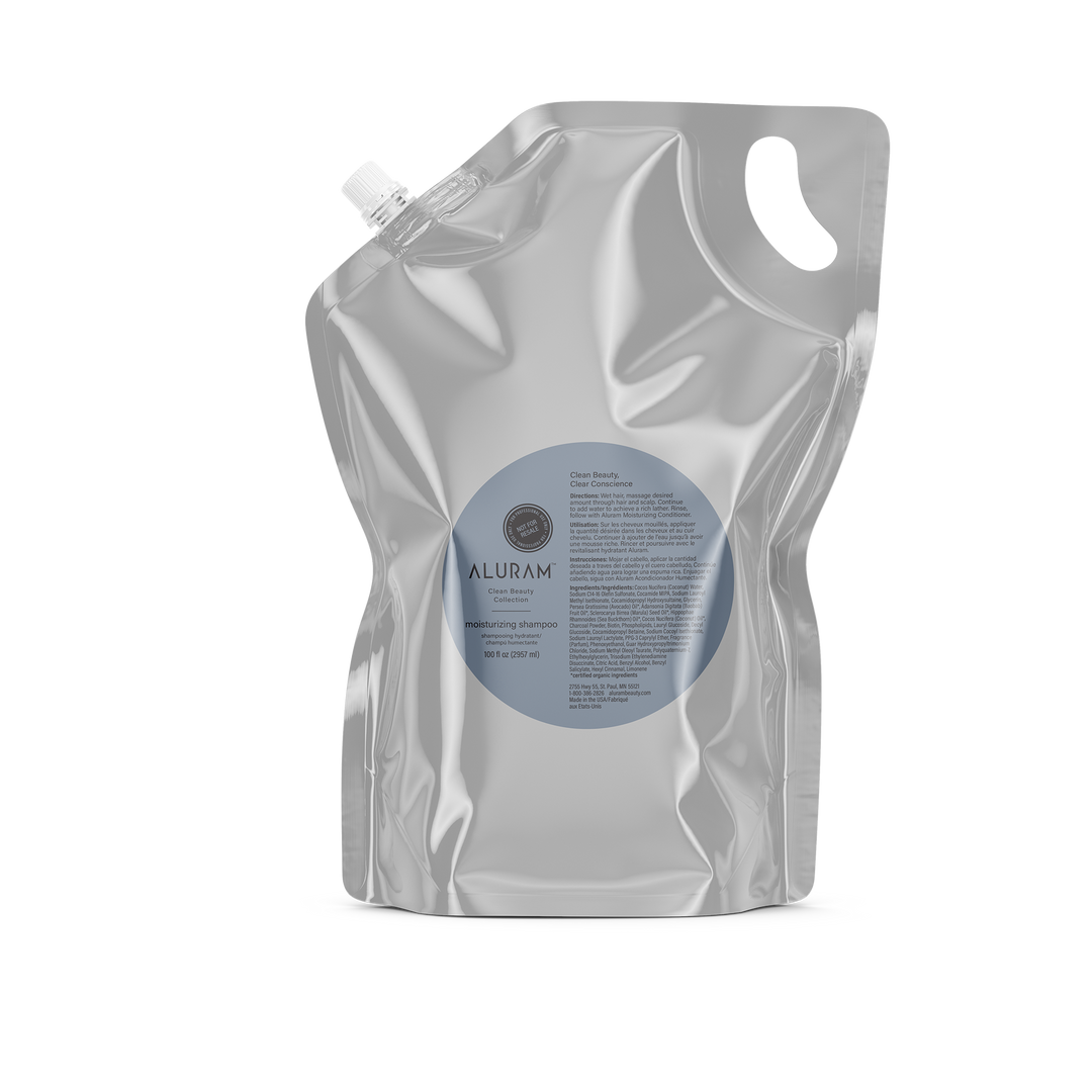 Bottle of Aluram Moisturizing Shampoo 100oz Pouch