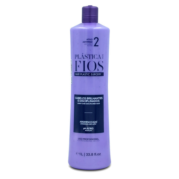Bottle of PlasticaDos Fios Step 2 Thermal Hair Recontruction Anti-Frizz Active 33.8oz