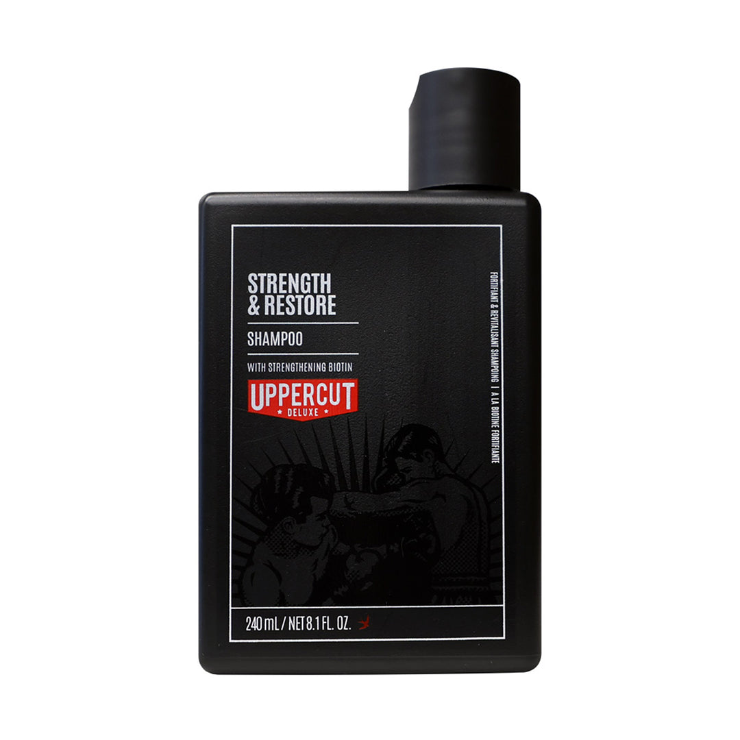 Bottle of Uppercut Strength and Restore Shampoo 33.8oz