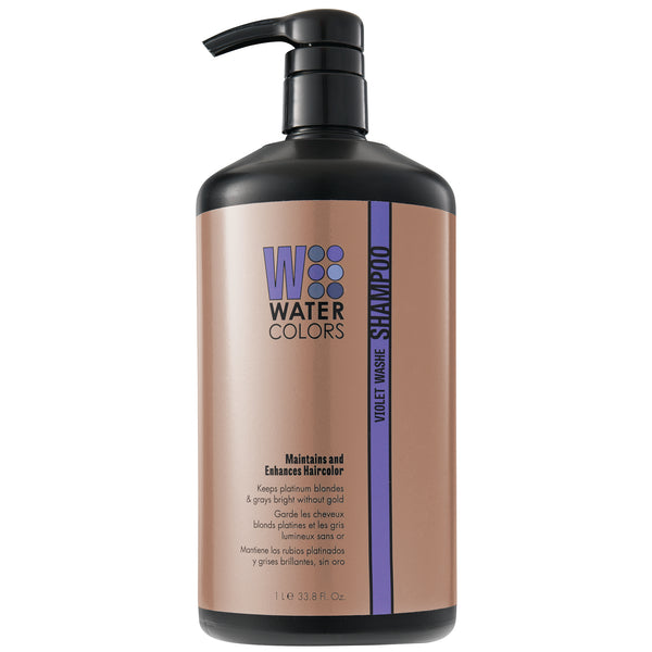 Bottle of Tressa Water Colors Maintenance Shampoo Violet Wash Liter