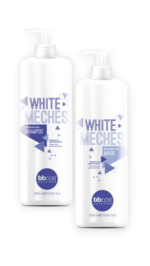 Bottle of BBCOS  White Meches Bleached Hair Shampoo 1000ml