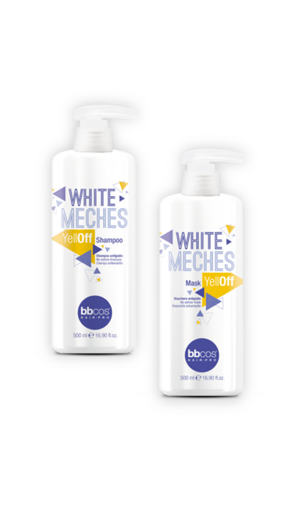 Bottle of BBCOS  White Meches YellOff Shampoo 500ml