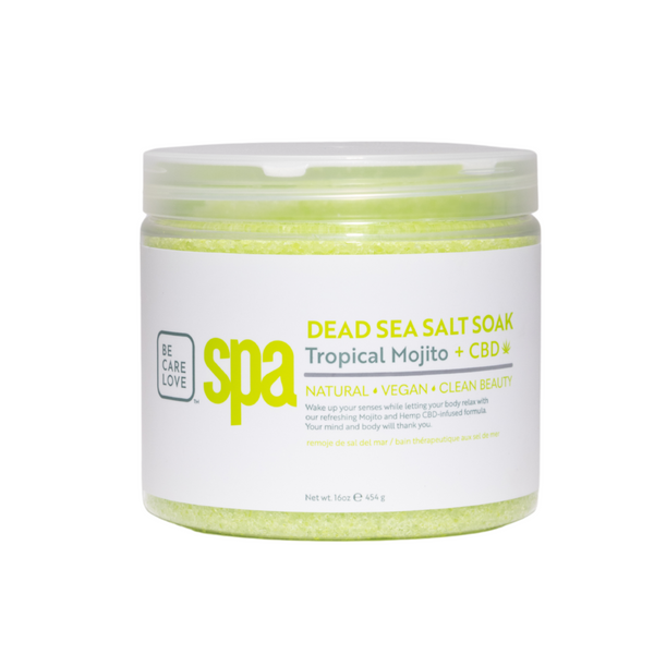 Bottle of BCL Spa Tropical Mojito Salt Soak CBD 16oz