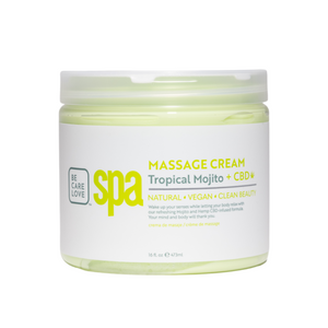 Bottle of BCL Spa Tropical Mojito Massage Cream CBD 16oz