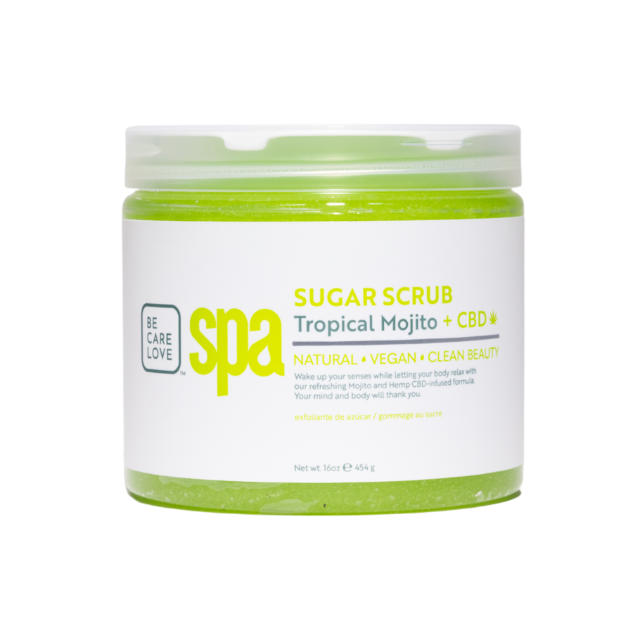 Bottle of BCL Spa Tropical Mojito Sugar Scrub CBD 128oz