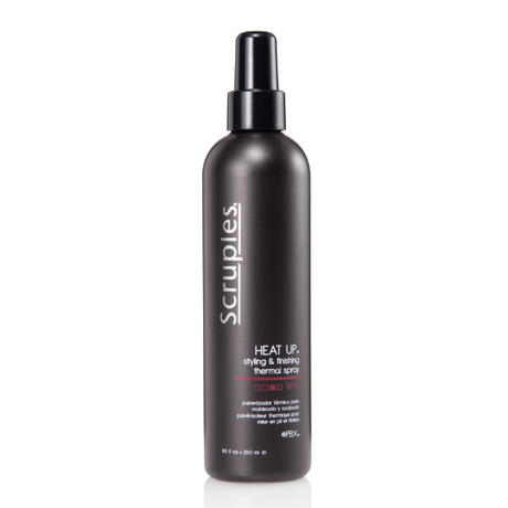 Bottle of Scruples Heat Up Styling & Finishing Thermal Spray 8.5oz
