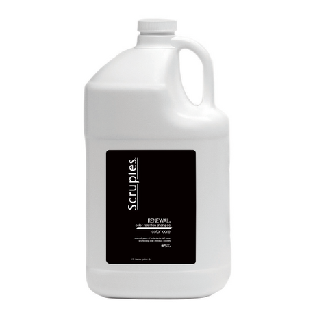 Bottle of Scruples Renewal Color Retention Shampoo Gallon