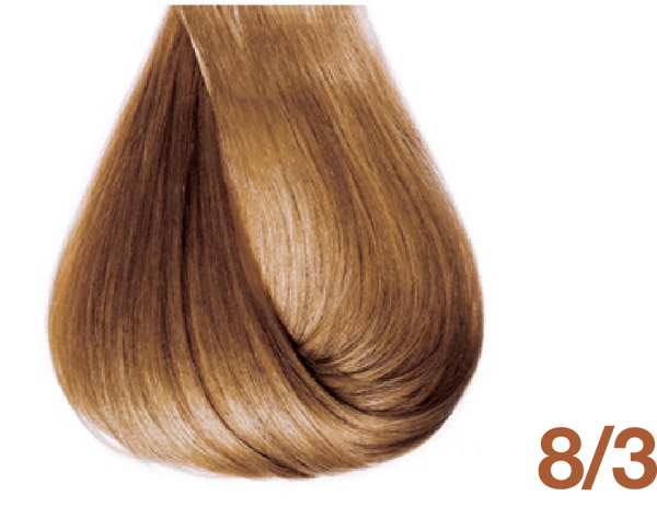 Bottle of BBCOS  Innovations Hair Color 8/3 Golden Light Blonde