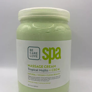 Bottle of BCL Spa Tropical Mojito Massage Cream CBD 128oz
