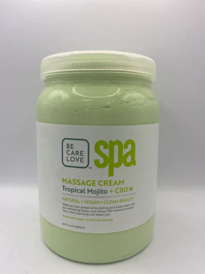 Bottle of BCL Spa Tropical Mojito Massage Cream CBD 128oz