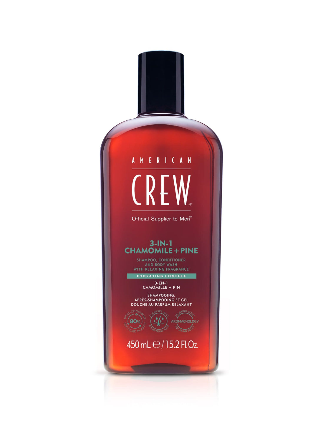 Bottle of American Crew 3-IN-1 Chamomile plus Pine 15.2 fl oz