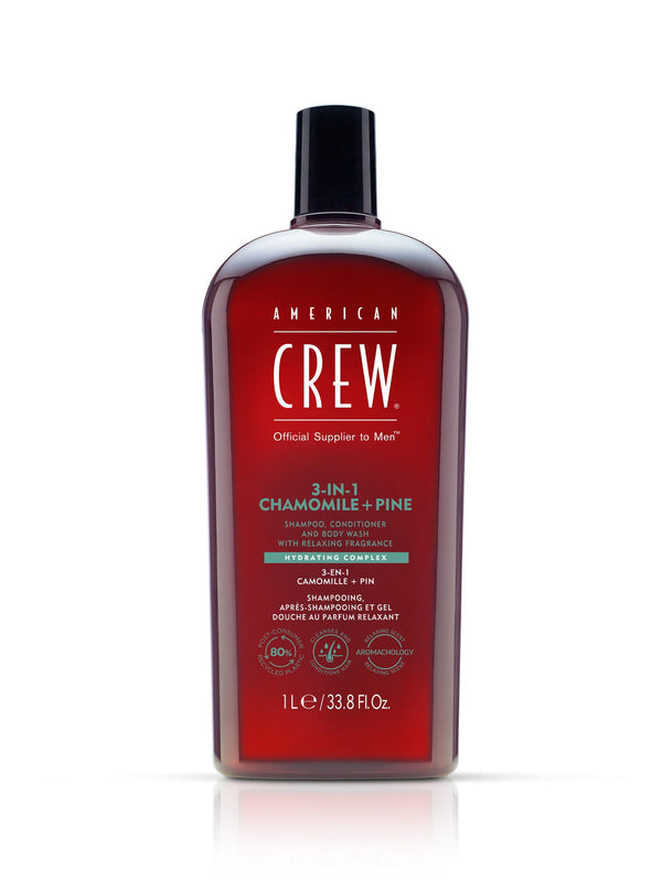 Bottle of American Crew 3-IN-1 Chamomile plus Pine 33.8 fl oz