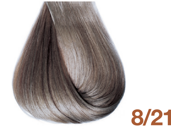 Bottle of BBCOS  Innovations Hair Color 8/21 Light Violet Ash Blonde