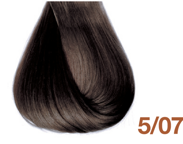 Bottle of BBCOS  Innovations Hair Color 5/07 Light Brown Tobacco