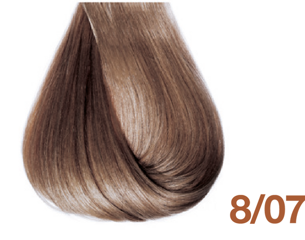 Bottle of BBCOS  Innovations Hair Color 8/07 Light Tobacco